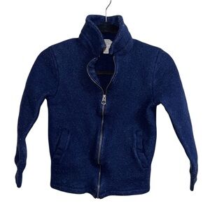 J.Crew Merino Wool Zip Jacket Navy Blue Small